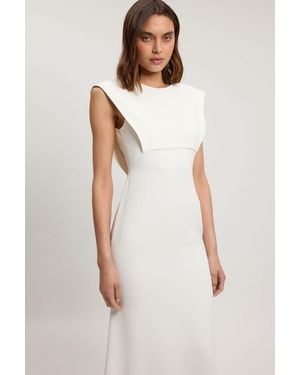 Karen Millen Petite Compact Stretch Viscose Maxi Dress - White