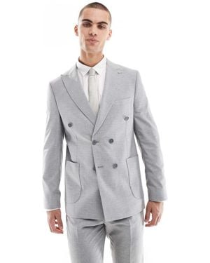 Shelby and Sons And Double Breasted Slim Blazer - Grey