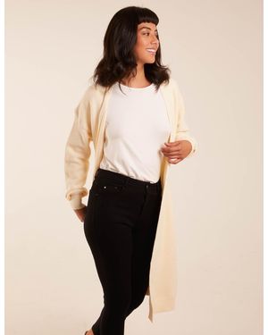 Blue Vanilla Ribbed Throw On Cardigan - Natural