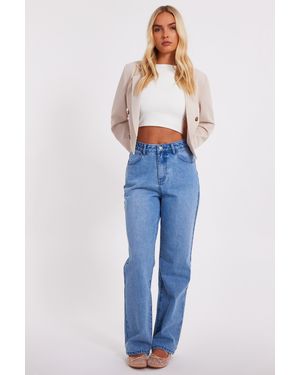 Quiz Denim Ruffle Heart Jeans - Blue