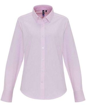 PREMIER Striped Oxford Long-Sleeve Formal Shirt - Purple