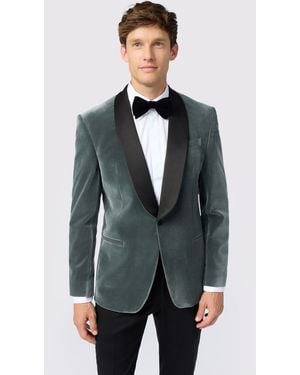 Antique Rogue Smoke Velvet Slim Fit Jacket - Grey
