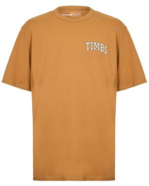 Timberland Short Sleeve Chest Timbs Graphic Te - Brown
