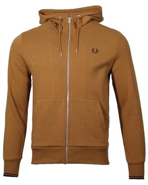 Fred Perry Dark Caramel Zip Up Hoodie - Brown