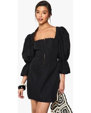 Boohoo Hook & Eye Corset Dress - Black