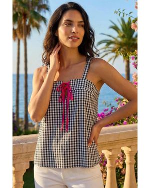 D.u.s.k Mono Gingham Cami Top - White