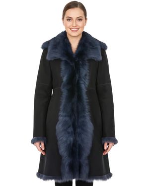 Infinity Leather Toscana Sheep Suede Trench Coat- Celeste Sheepskin - Blue