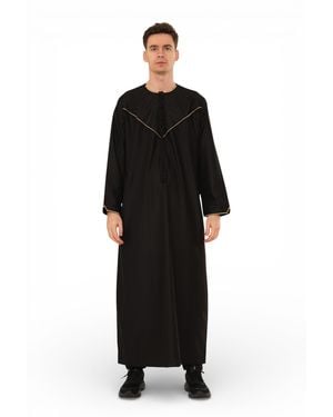 Thobez Ramadan Moroccan Jubba Robe Djellaba Eid Thobe - Black