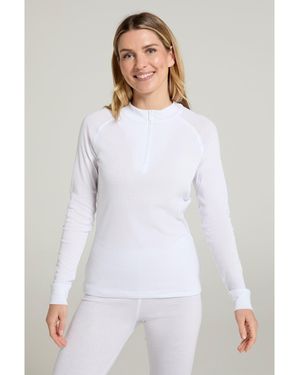 Mountain Warehouse Ladies Talus Zip Neck Long-Sleeved Thermal Top () Material_Polyester - White