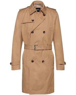 BOSS H-Hyde Trench Coat - Natural