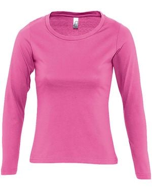 Sol's Ladies Majestic Long Sleeve T-Shirt (Orchid) - Pink