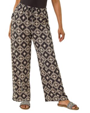 Roman Petite Geometric Trouser - Black
