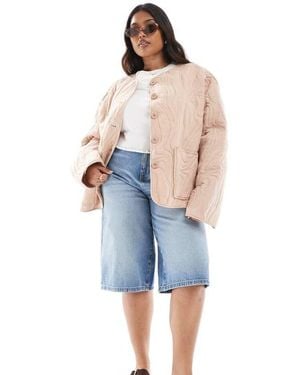 ASOS Design Textured Quilted Cotton Jacket - Blue