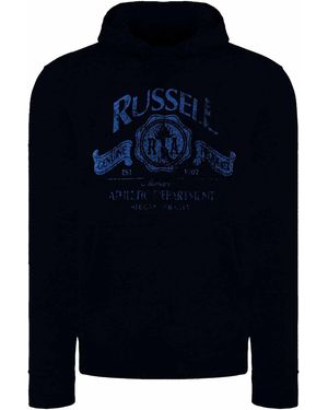Russell Logo Hoodie Cotton - Blue