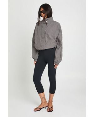 Boohoo Tall Cotton Touch Mid Rise Capri - Grey