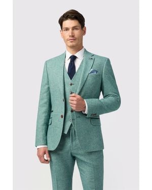 Antique Rogue Single Breasted Long Sleeve Two Button Slim Fit Suit Jacket - Green