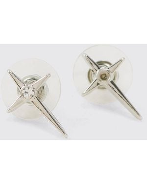 BoohooMAN Star Earrings - Metallic