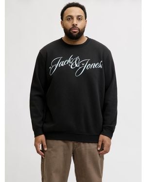 Jack & Jones Crew Neck Sweatshirt Graphic Logo - Black