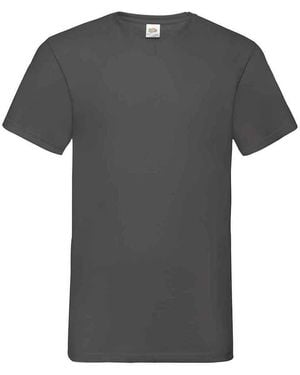 Fruit Of The Loom Valueweight V Neck T-Shirt (Light Graphite) - Grey