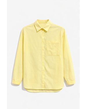 MixRay Long Sleeve Button-Up Shirt With Pocket - Yellow