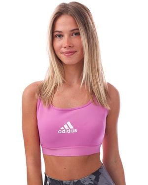 adidas Powerreact Medium Support Sports Bra - Purple