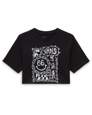 Vans Forever Checker Crew Cropped T-Shirt - Black