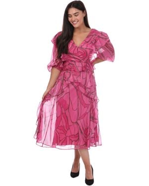 Ted Baker Victoir Pinafore Jurk Met Ruches In Roze