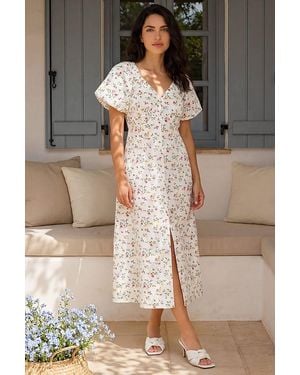 D.u.s.k Ditsy Broderie Midi Dress - White