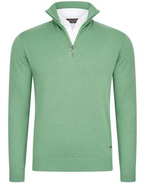 Cappuccino Italia Trui Mock Zip Pullover Groen