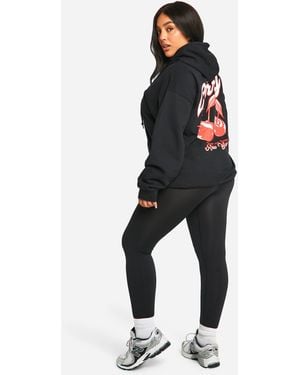Boohoo Plus Sour Cherry Oversized Hoodie - Black