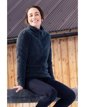 Mountain Warehouse Teddy Fleece Jumper With Half Zip Warm Cosy Sweatshirt - Blue