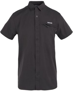 Regatta Packaway Short-Sleeved Travel Shirt (Ash) - Black