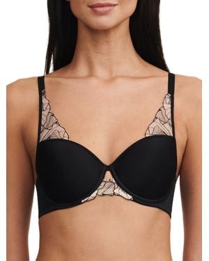 Chantelle Tattoo Love Half Cup Memory Foam T-Shirt Bra - Black