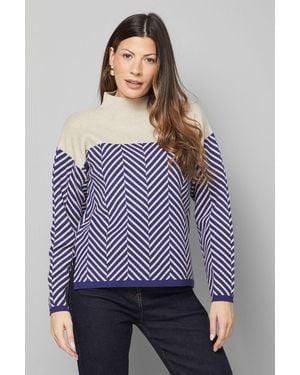 Wallis Zigzag Placement Jumper - Purple