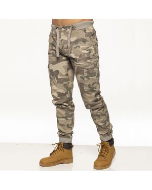 Enzo Military Combat Jogger Trousers - Natural