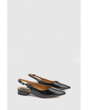 Wallis Isla Faux Leather Slingback Pointed Flats - White