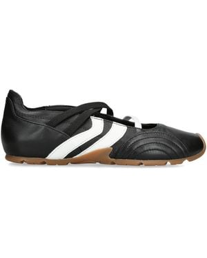 Steve Madden Leather Joisie Trainers - Black