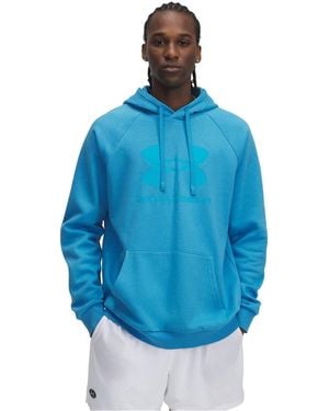 Under Armour Ua Rival Hooded Neck Long Sleeve Raglan Top - Blue