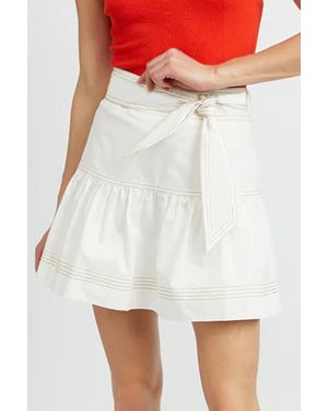 Azura Exchange Mini Rok Gelaagde Ruffles - Wit
