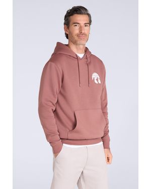 Mountain Warehouse 'Mountain Badge' Graphic Hoodie Warm Cosy Soft Cotton Kangaroo Pocket Top - Red