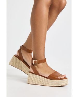 Boohoo 2 Part Flatform Wedges - Natural