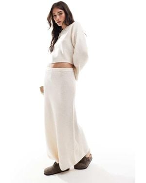 ASOS Knitted A Line Maxi Skirt Co-Ord - White