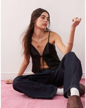 Miss Selfridge Satin Cami Top - Black