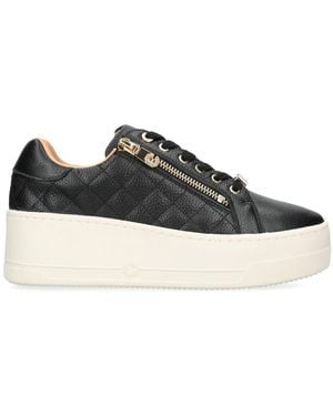 Carvela Kurt Geiger Leather Connected Zip Trainers - Black