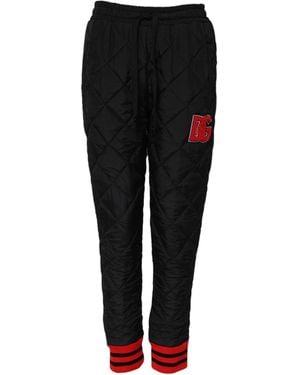 Dolce & Gabbana Faux Leather Straight Trousers - Black