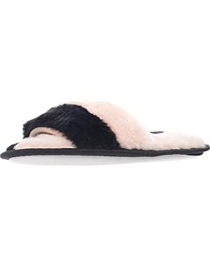 Loungeable 2 Colour Faux Fur Slipper - Blue