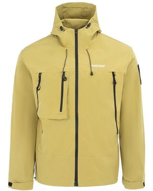 Firetrap Windproof Hooded Long Sleeve Windbreaker - Yellow
