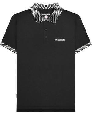 Lambretta Ss25 Two Tone Big & Tall Polo Shirt Cotton - Black