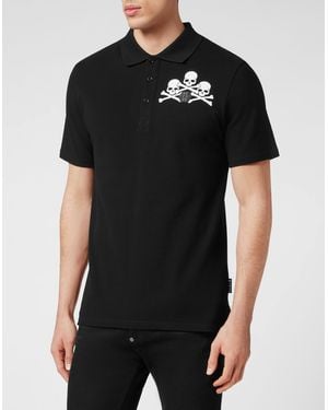 Philipp Plein Poloshirt Skull - Zwart