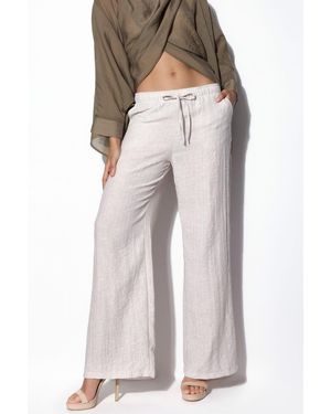 Busem Wide-Leg Woven Trousers - Natural